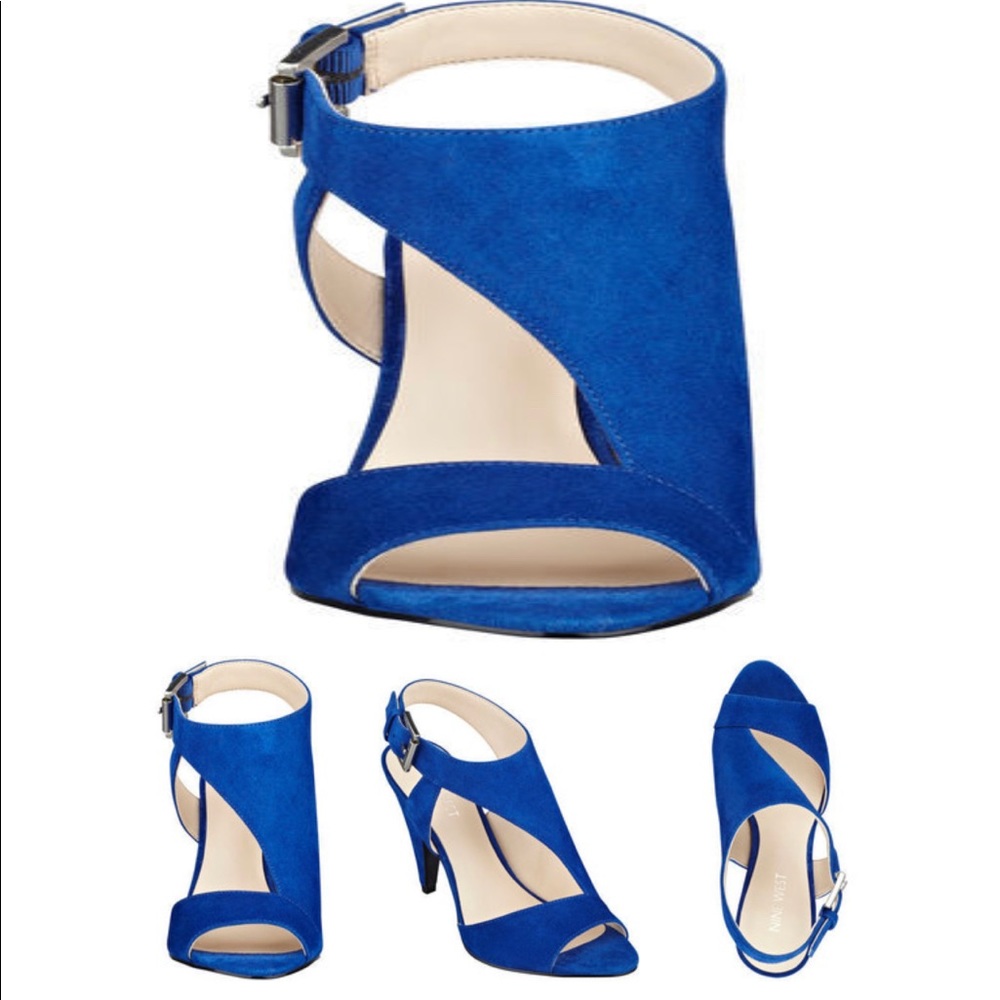 Women’s Nine West Blue Sued Sandal. (10.5)